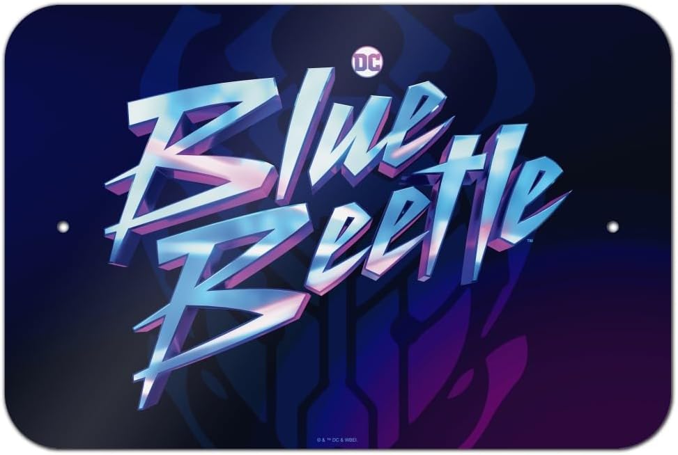 Blue Beetle Logo Home Business Office, Metal, 6" x 9" (15.3cm x 22.9cm)