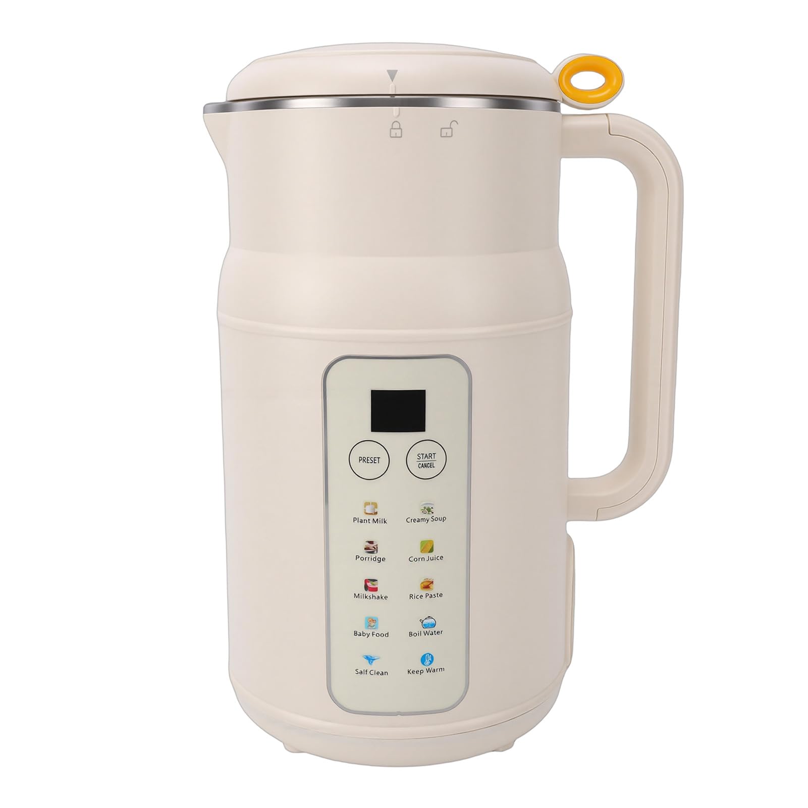 Asixxsix Automatyczna Maszyna do Produkcji Mleka Sojowego, 1200 Ml, Automatyczny Blender do Przygotowywania Domowego Mleka Migdałowego, Owsianego, Kokosowego, Sojowego, Roślinnego i (wtyczka UE 220V)