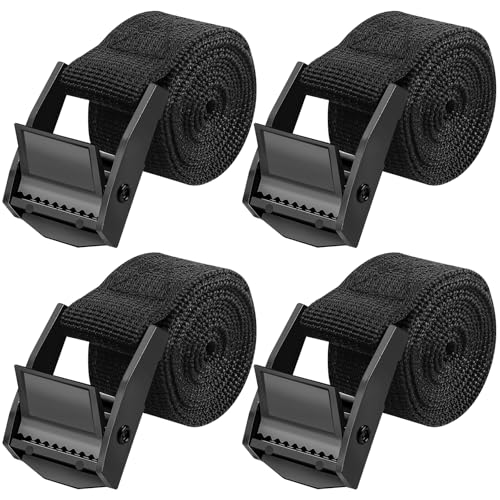 4 Pcs Tie Down Straps 100CM Caianwin Heavy Duty Lashing Straps 250kg Load Capacity Ratchet Roof Rack Strap with Adjustable Buckles Tensioning Belts Cam Buckle Strap for Motorcycle bike backpack