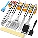 AISITIN Utensilios Barbacoa 8 Piezas Accesorios Barbacoa de Acero Inoxidable Utensilios Barbacoa Kit, Accesorio de Parrilla de Regalo para Hombres,para Jardinería y Camping