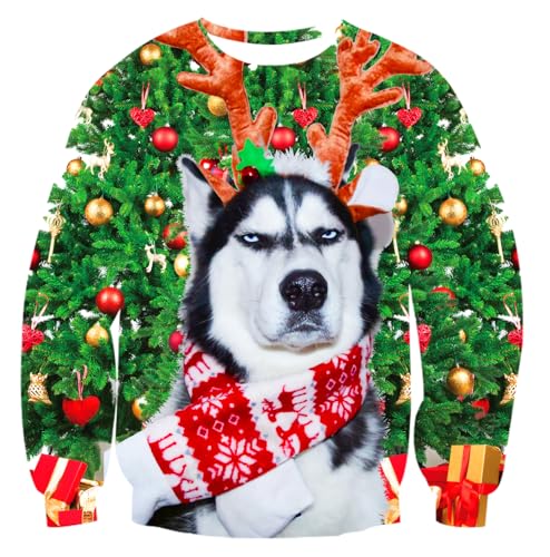 Goodstoworld Mens/Womens Ugliest Christmas Sweatshirt 3D Unique Hilarious Graphic Pullover Shirt S-4XL