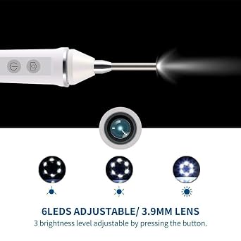 Black 1080P Ear Cleaning Endoscope HD Visual Ear Spoon 3.9mm WiFi Mini Camera Android iOS Ear Pick Otoscope Borescope Tool for iPhone ipad