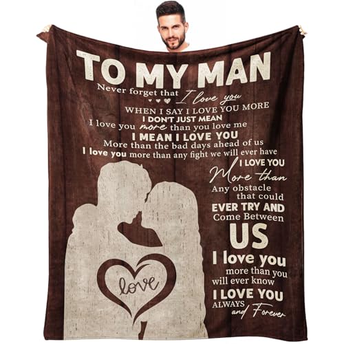ecarco to My Man Blanket 60' x 50', Fathers Day/Birthday Gifts for Boyfriend/Him/Husband/Fiance,...