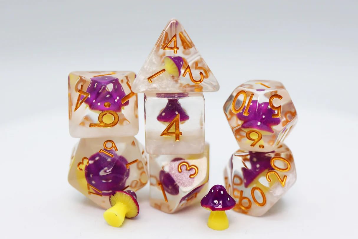 Foam Brain Games Zestaw kostek Purple Mushroom do odgrywania ról