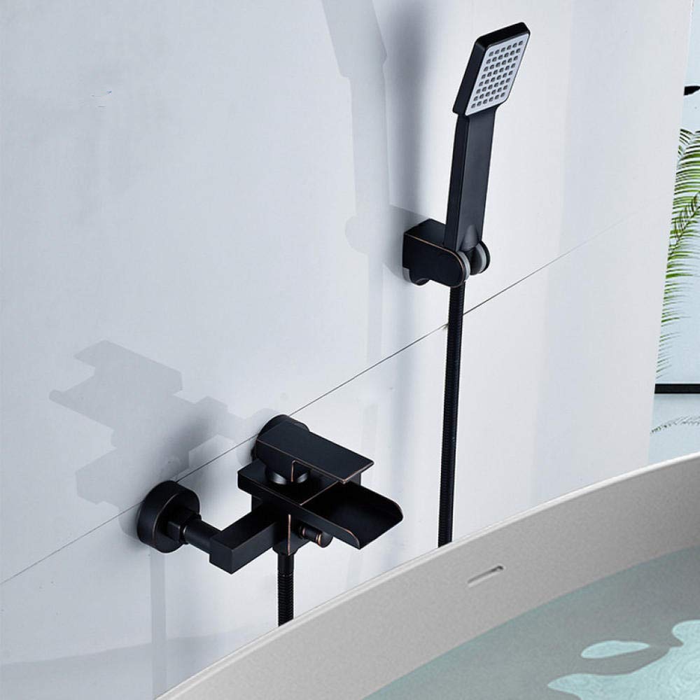 YNIYUJKL Bathroom Waterfall Tub Mixer Tap Orb Black Bathtub Shower Faucet With Abs Plastics Hand Shower