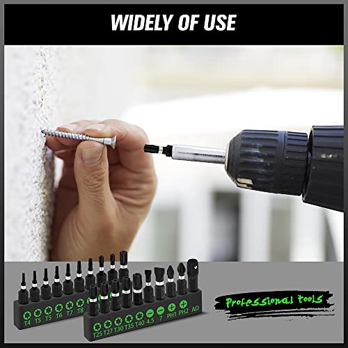 SWANLAKE GARDEN TOOLS 20 ADET Kurcalamaya Dayanıklı Yıldız Uç Seti, Torx Uç Seti, Darbe Sınıfı Güvenlik Torx Uç Seti, 1/4" Altıgen Şaft, S2 Alaşım Çelik, T4-T40