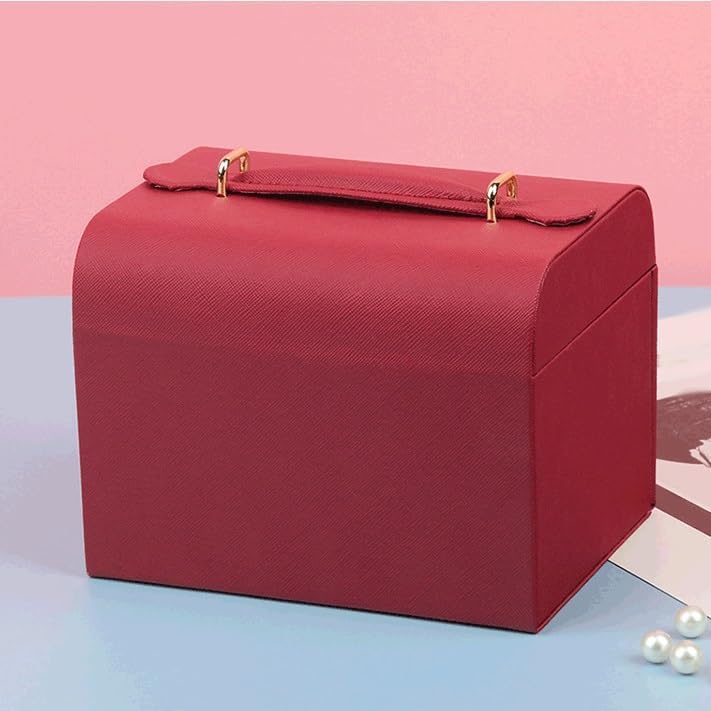 GaRcan Large Capacity Portable Jewelry Storage Box Rings Earrings Jewelry Box Handheld with Lock image 4