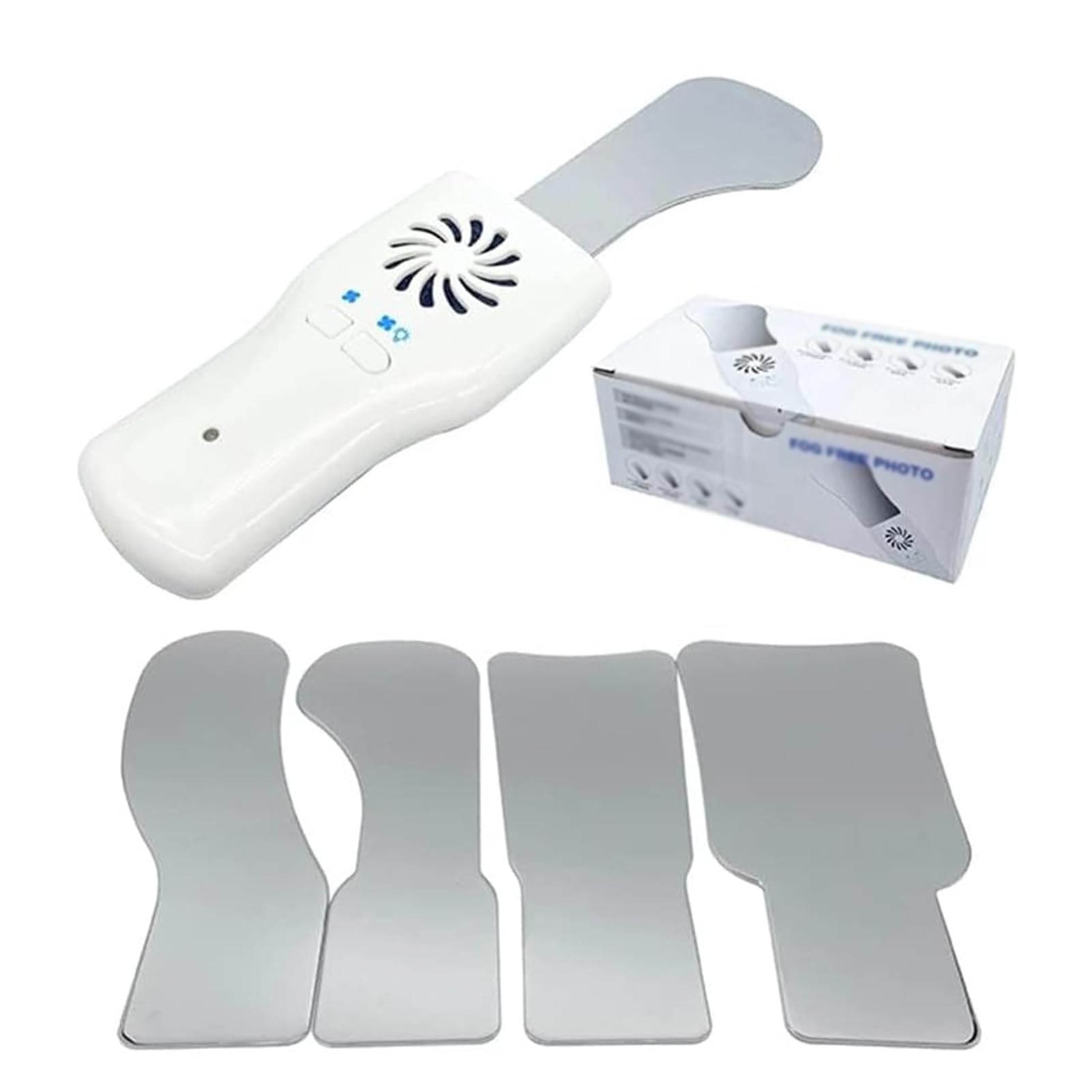 Réflecteur Photo orthodontique Dentaire, prévention du Brouillard, lumière LED, Dents, cavité buccale, poignée de Miroir avec 4 miroirs