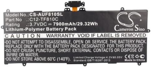 Cameron Sino Battery for TF810, TF810C, Vivo Tab TF810, Vivo Tab TF810C PN: C12-TF810C 7900mAh/29.23Wh
