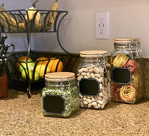 Cb Accessories Glass Canisters Food Storage Jars With Airtight Wood Lid - 58Oz, 42Oz, 26Oz Set Of 3 Kitchen Containers For Sugar, Coffee, Flour #TOP6
