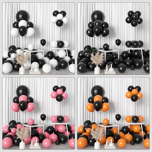 Amandir 153pcs Black Balloons Arch Garland Kit Different Sizes 18 12 10 5 Inch Latex Matte Black Balloon for Halloween New Year Birthday Baby Shower Holiday Graduation Anniversary Party Decorations - Image 7