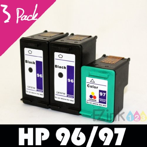 Remanufactured Ink Cartridge Replacement for HP 96 C8767WN HP 97 C9363WN (2 Black 1 Color)