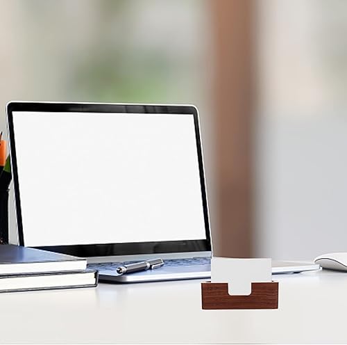 Miniatura 2 de Cabilock Soporte de exhibición de madera de nogal para tarjetas de negocios, organizador de tarjetas de oficina, soporte de escritorio