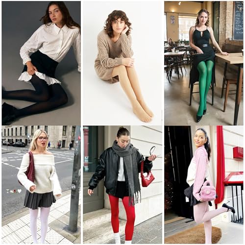 MATHACINO Women's 80D Solid Color Soft Semi Opaque Pantyhose Colored Tights High Waist Womens Tights4