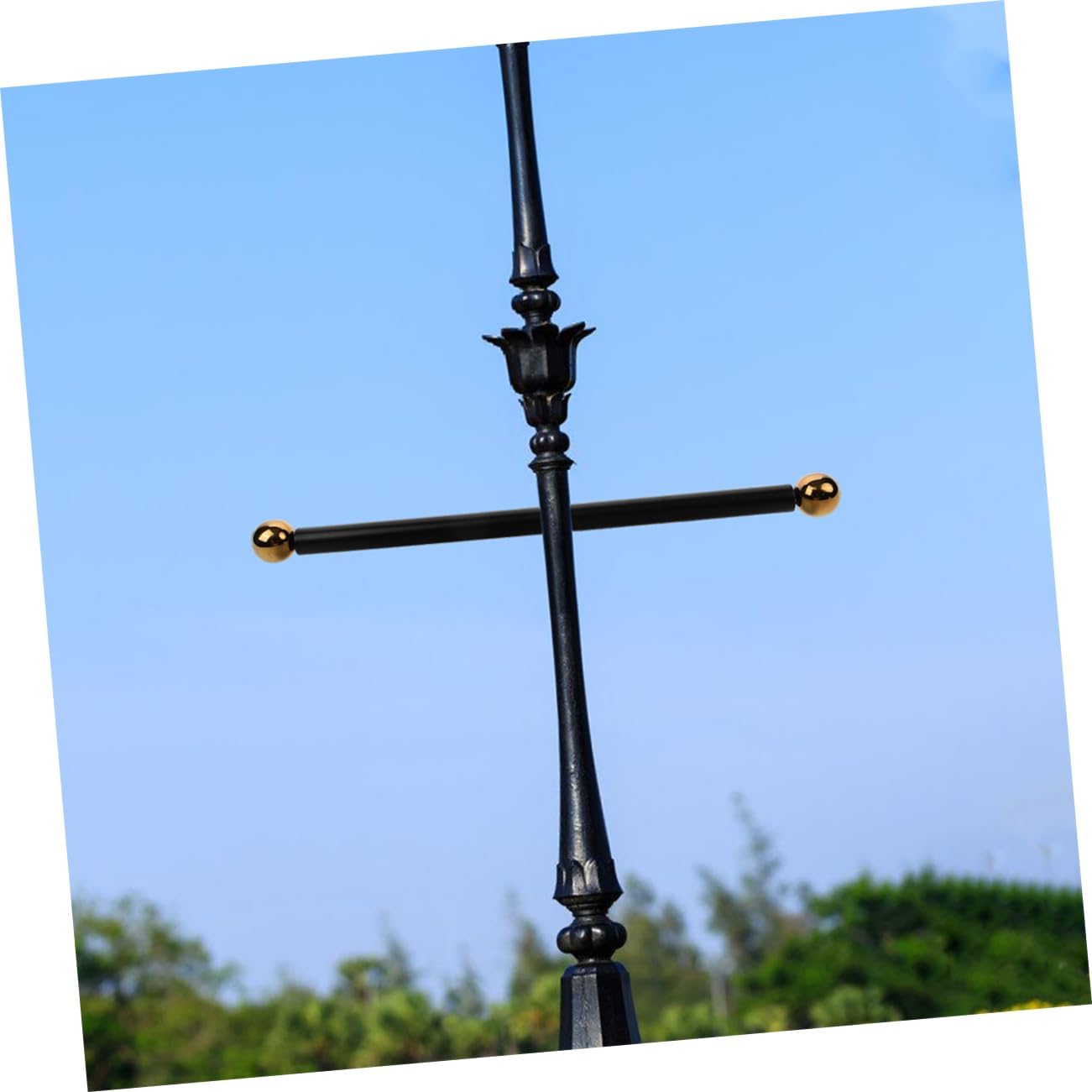 3pcs Metal Flagpole Lamp Post Arm Rest Handle Light Rest Handle Replacement Lamp Post Cross Rod