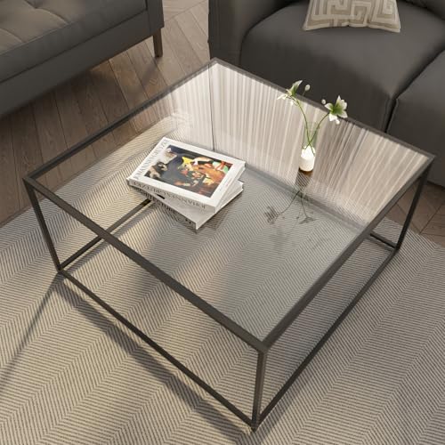 Glass Coffee Table Modern Center Table,Minimalist Coffee Table Sofa Side Tea Table for Living...