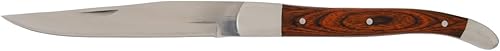 Fortessa Cuchillo provenzal para carne sin dentar, 9.25 pulgadas, mango de madera oscura, juego de 6