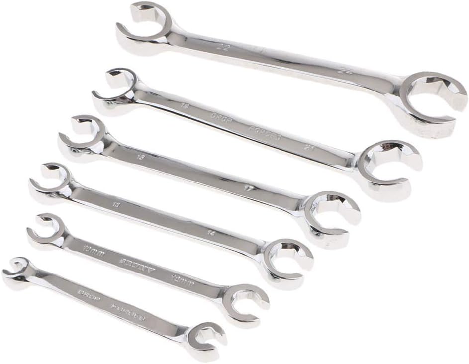 Flare Nut Wrench, Metric Double Open End Offset Fuel Pipe Spanner for Removing or Replacing Nuts (8mm x10mm)