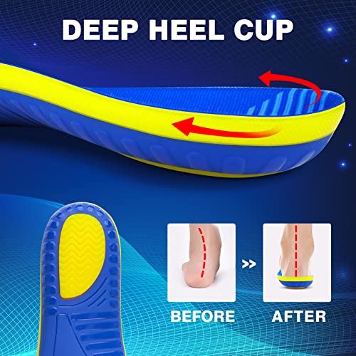 Insoles For Standing All Day Arch Support Insoles - Shoe Inserts For Flat Feet, Heel Spur, Heel Pain, Plantar Fasciitis Relief Insoles - Orthotic Inserts For Women & Men #TOP3