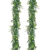 Artificial Eucalyptus Garland - 2 Pack 6 Feet Fake Greenery Garland Faux Vines Wedding Backdrop Arch
