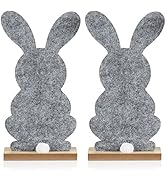 2 x decorative stands for Easter, cute felt Easter bunnies, Easter decoration for standing.