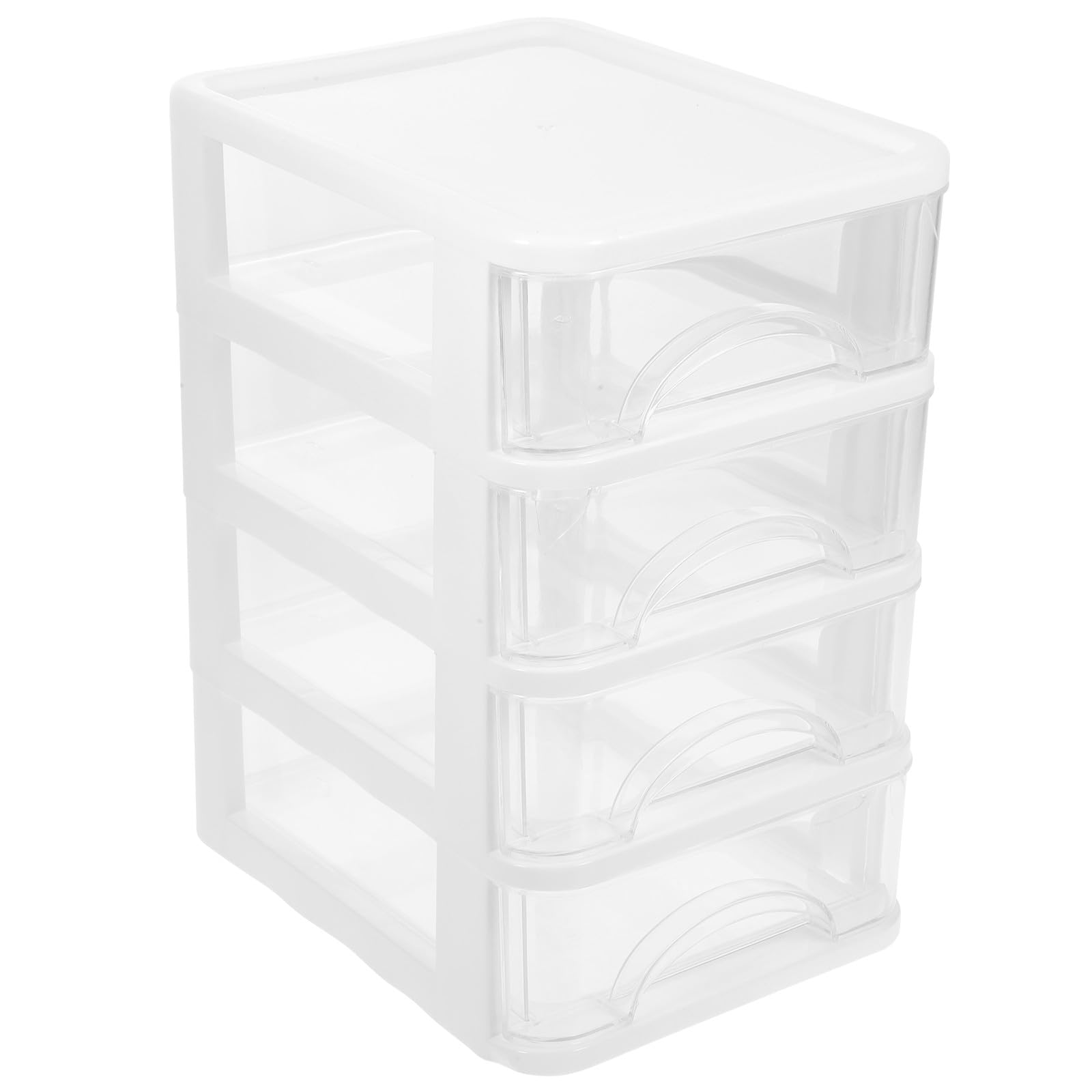 Organizer da Scrivania Multifunzione Struttura a Cassetti in Plastica Bianca, Contenitore per Cancelleria Strati per Decorazione della Casa