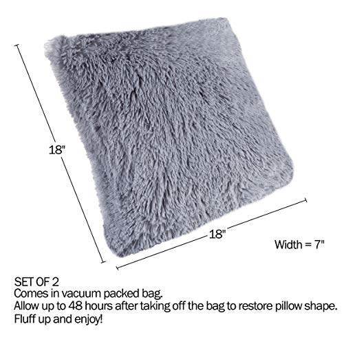 Coussin gris 45 cm Lavish Home oreiller de décoration salon lit - 3