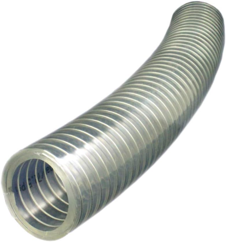 Duda Energy STpvc075-025ft 25' x 3/4 ID Steel Wire Suction PVC Flexible Tubing High Pressure Heavy Duty UV Chemical Resistant Vinyl Hose