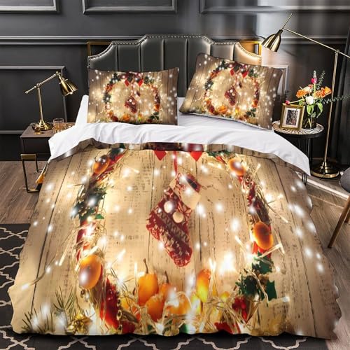 Parure de lit Super King de luxe en microfibre de Noël effet 3D - 2