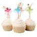 Joinor Set of 24 Pieces Cute Ballet Dancer Girls Fairy Peri Dessert Muffin Cupcake Toppers for Picnic Wedding Baby Shower Birthday Party Server