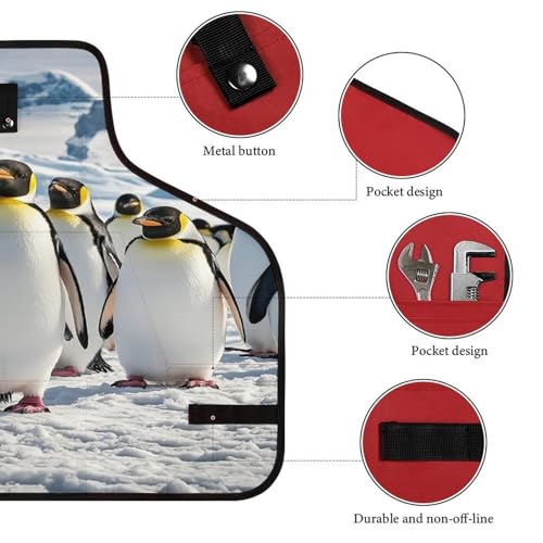 Delantal de trabajo Cute Penguin con bolsillos ajustables miniatura 3