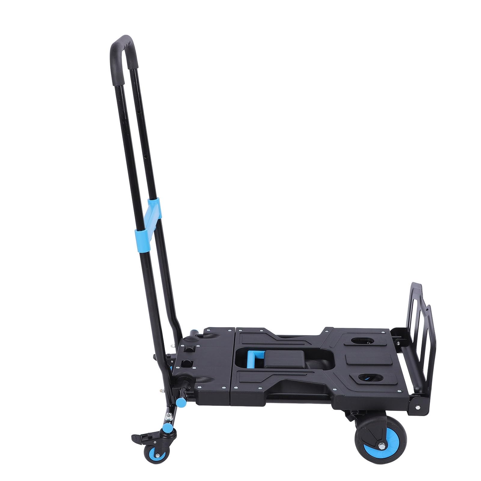 Headerbs Carrello Pieghevole 2 in 1, Carrello Pieghevole in Acciaio PP TPR, capacità 150 Kg, Maniglia Retrattile, 4 Ruote, Portatile per Ufficio Supermercato Shopping Campeggio all'aperto