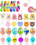 24 Pack Prefilled Easter Eggs, Plastic Easter Eggs with Toys Inside, Includes Rotating Balls, Fidget & Squishy Toys for Kids Egg Hunt, Basket Stuffers Fillers, Classroom Prize and Party Favors