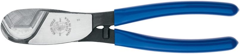 Klein Tools 63030 Cable Cutter, Coaxial Cable Cutter cuts up to 1-Inch Aluminum and Copper Coaxial Cable with One-Hand Shearing, Blue
