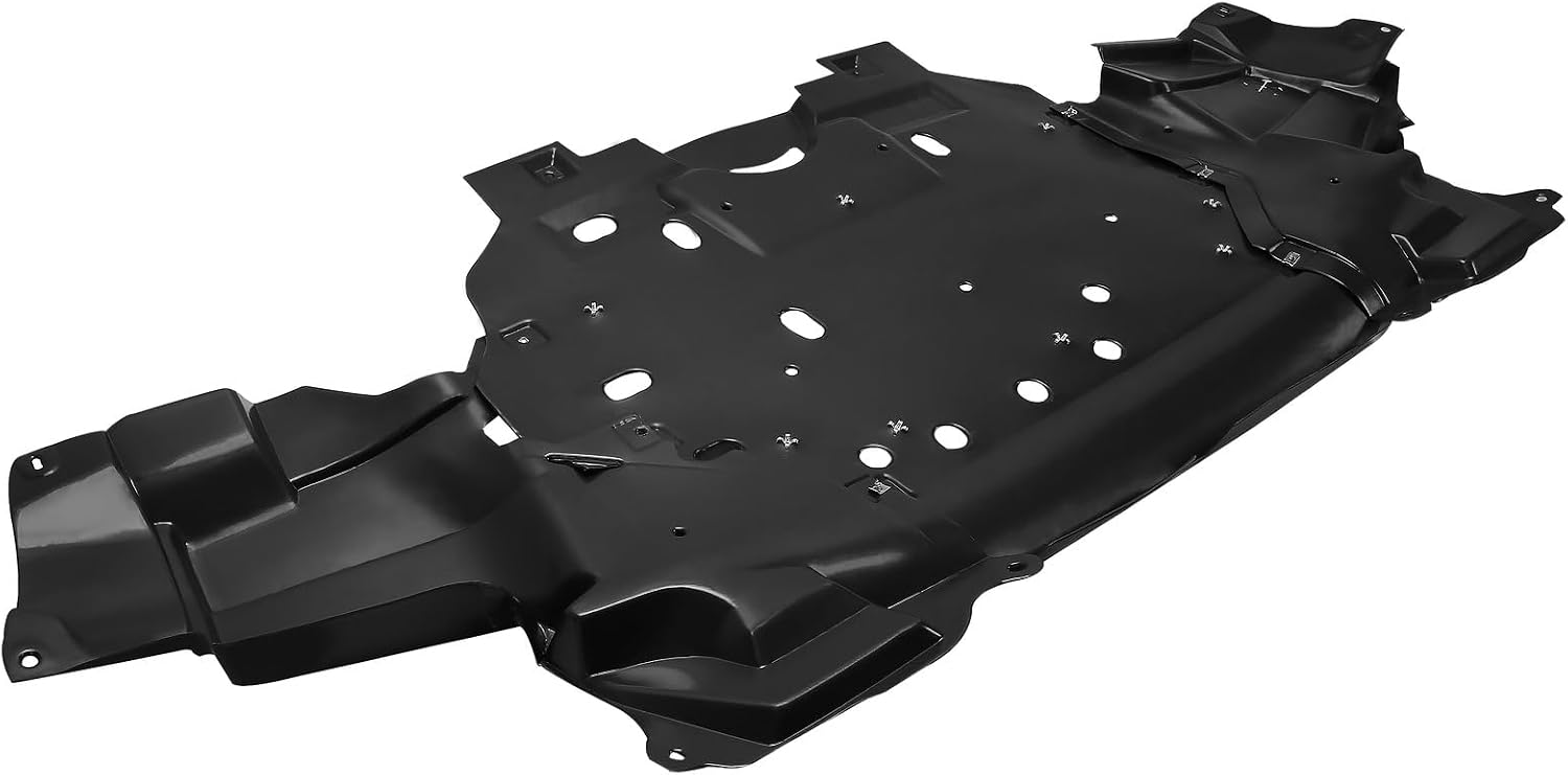 Engine Splash Shield Compatible with 2015-2020 Honda Fit LX/Sport/EX/EX-L| Replacement for HO1228147 HO1228148 Plastic Black