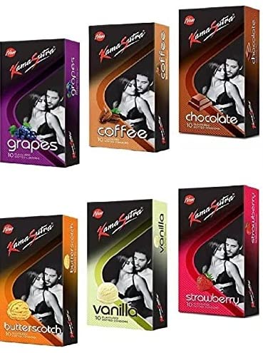 Kamasutra Grapes, Coffee, Chocolate,Butterscotch, Vanilla &Strawbery Flavoured condoms (Set of 6, 60S) (10S In Each Pack)-picture-18