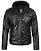 Decrum Mens Black Leather Jackets - Leather Jackets for Men | [1114184] Ddge Hooded Black, L