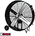 K Tool International 77742 42” Belt Drive Drum Fan with 8” Wheels, High-velocity, 2-Speed, Cut-off Protection, 14,800 Max CFM, cUL listed, Used in Warehouses, Shops, Greenhouses, Barns, Gyms, Black