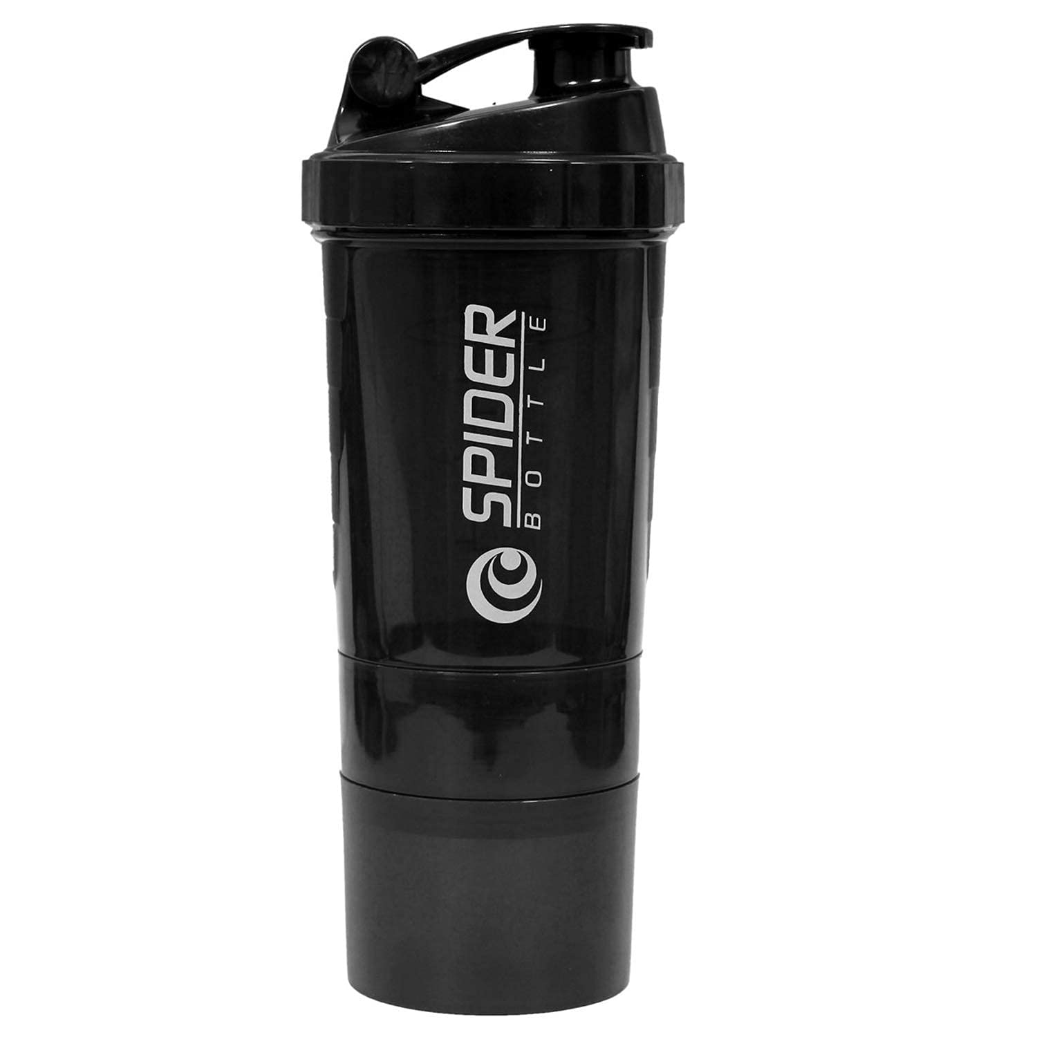 Hyrise Spider Gym Shaker Bottle - 700ml, Two Storage Compartments, High-Density Polyethylene Construction (Black)-image-7