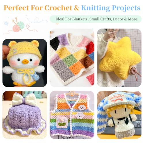 Image of Coopay 20 Colors Skinny Chenille Yarn for Crochet & Creative Craft Projects | Sport Weight Yarn Set (#2) - 1.76oz /156yds Each, Soft Crochet Yarn for Dolls, Blankets, Decorative Handmade Works