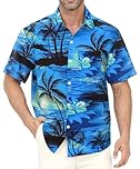 Gavliuu Hawaiian Shirt for Men with Chest Pocket, Short Sleeve Aloha Shirt Tropical Print Breathable Button Down Shirt for Vacation, Casual, Beach (Size S-4XL)