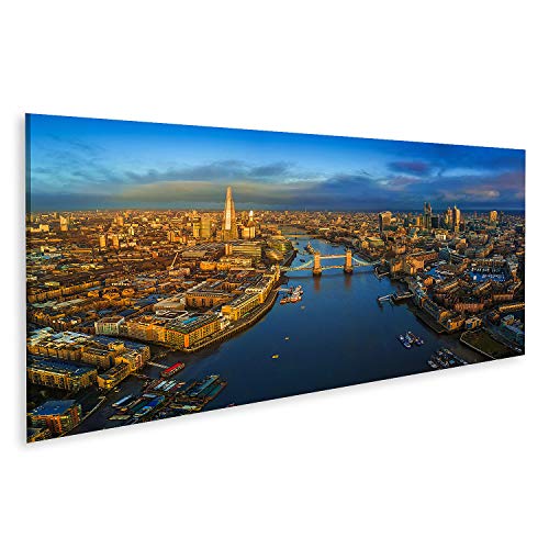 islandburner Tableau sur toile Horizon panoramique de Londres en Angleterre, y compris la tour emblématique Cadre Affiche Poster Murale Tableaux