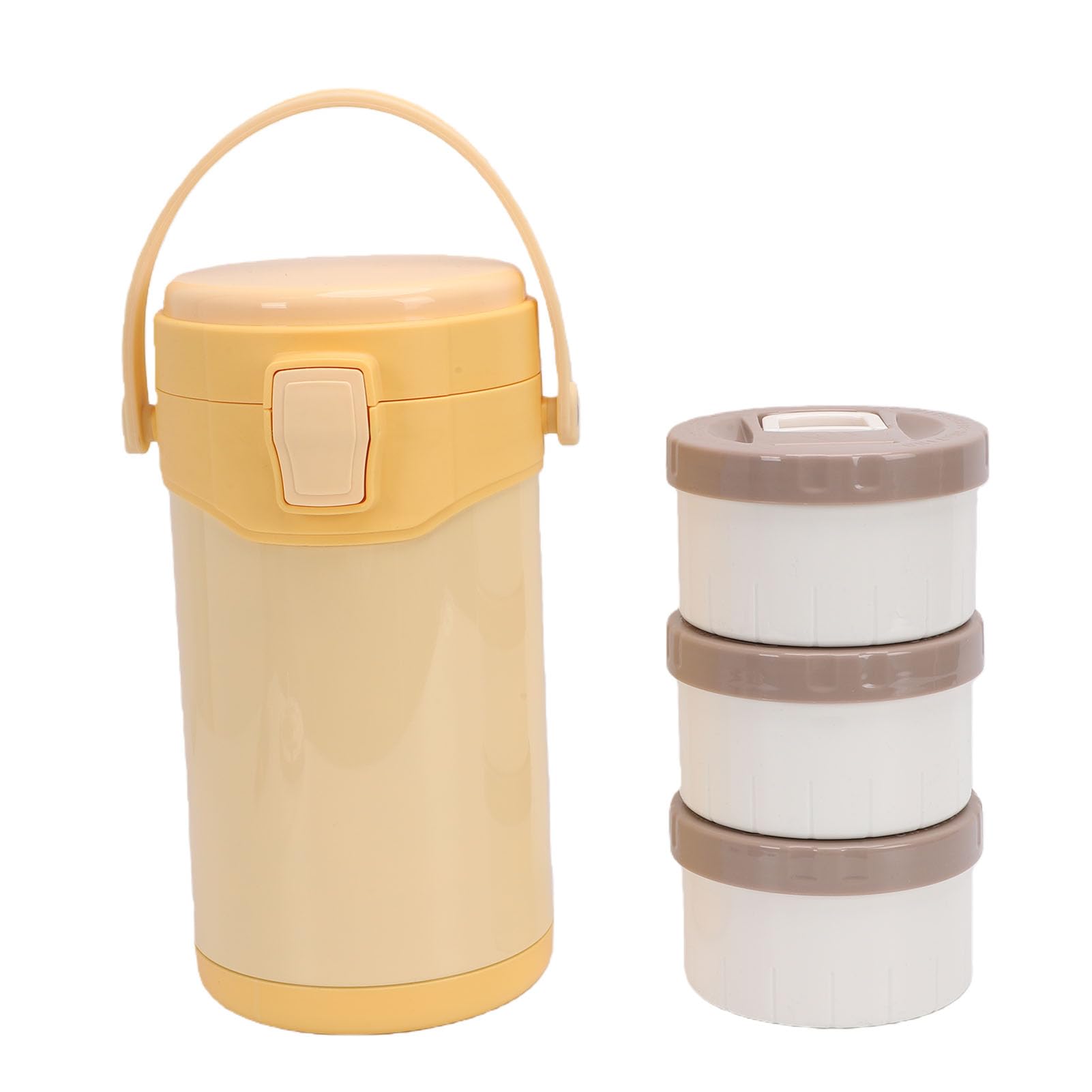 banapoy Aislada de Acero Inoxidable de 3 Capas, Juego de Contenedores de Almuerzo Aislados Portátiles, Apilable para Comida Caliente, Tarro Térmico para Mujeres y Hombres