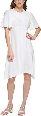 REBECCA TAYLOR Womens Green Zippered Gathered Lined Skirt Keyhole Front Floral Flutter Sleeve Round Neck Above The Knee Fit + Flare Dress