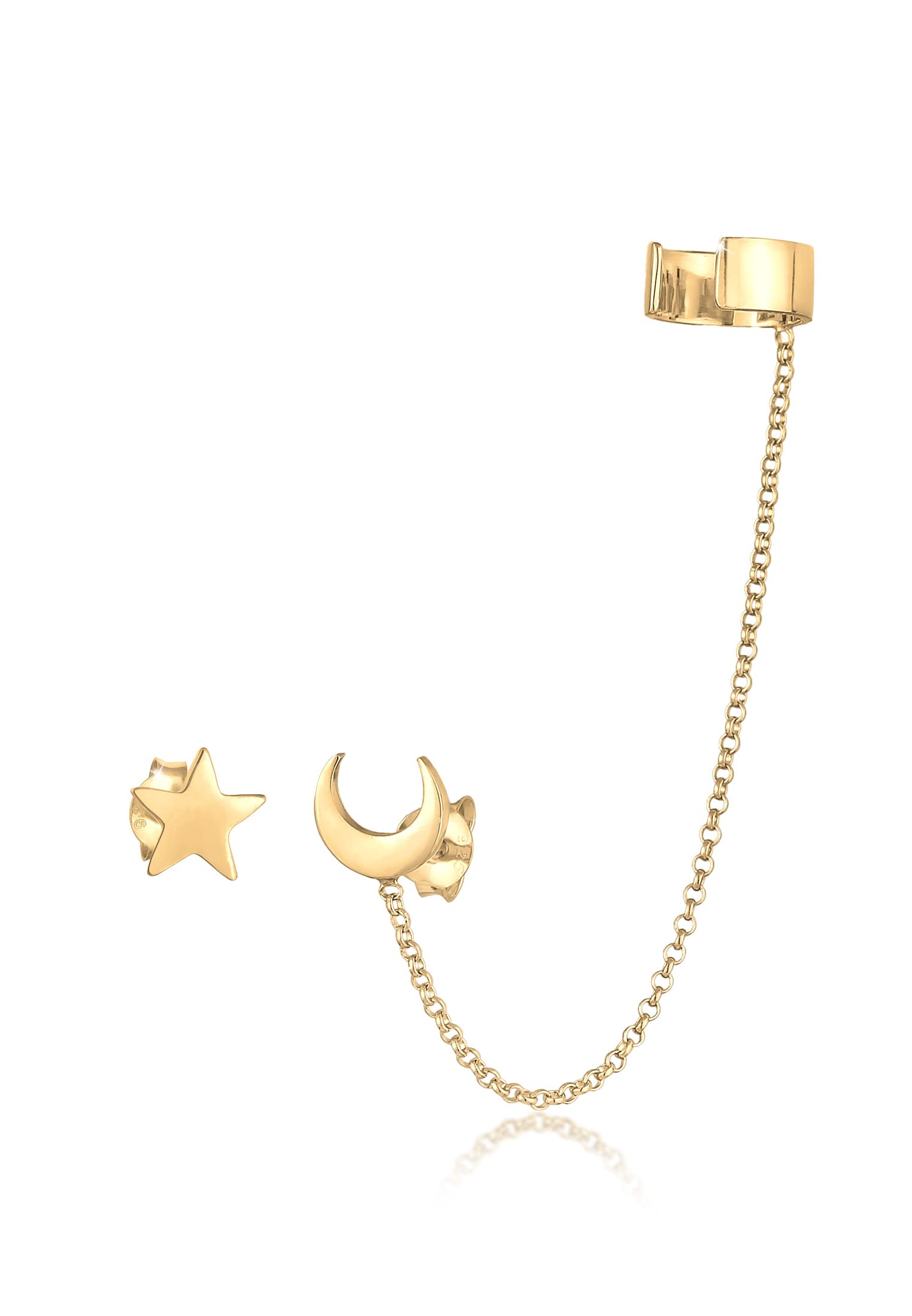 Elli Ohrringe Damen Earcuff Ohrstecker Astro Sterne Halbmond 925 Silber
