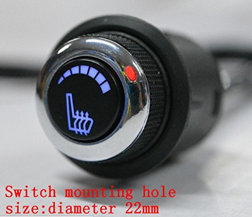 WATERCARBON Tech Era Carbon Fiber Seat Heater Kit Hi/Lo Setting, 2 Seats (6 Files LED Knob Switch Seat Heater Pad 2 Seats×1) - Thumbnail 5