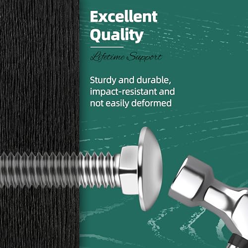 Image of (16 Sets) 1 /4-20 x 2-1 /2 Carriage Bolts with Nuts and Washers, 304 Stainless Steel Round Head Square Neck 1 /4 Carriage Bolts Screws, Full Thread for Outdoor