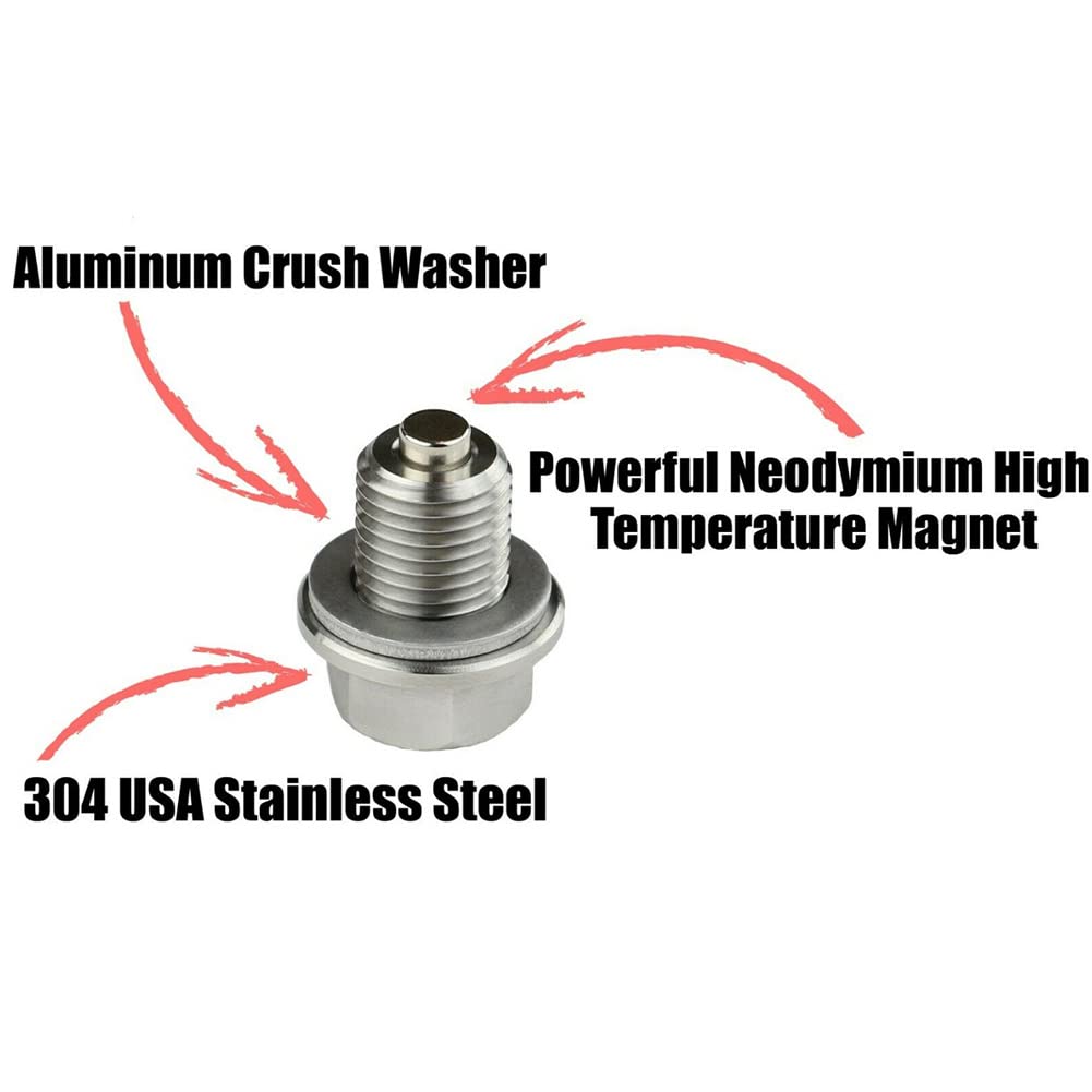 M14x1.5 M14x1.25 Tappo Di Scarico Dell'olio Magnetico Motore In Acciaio Inox Magnete Al Neodimio Hy - Foto 11
