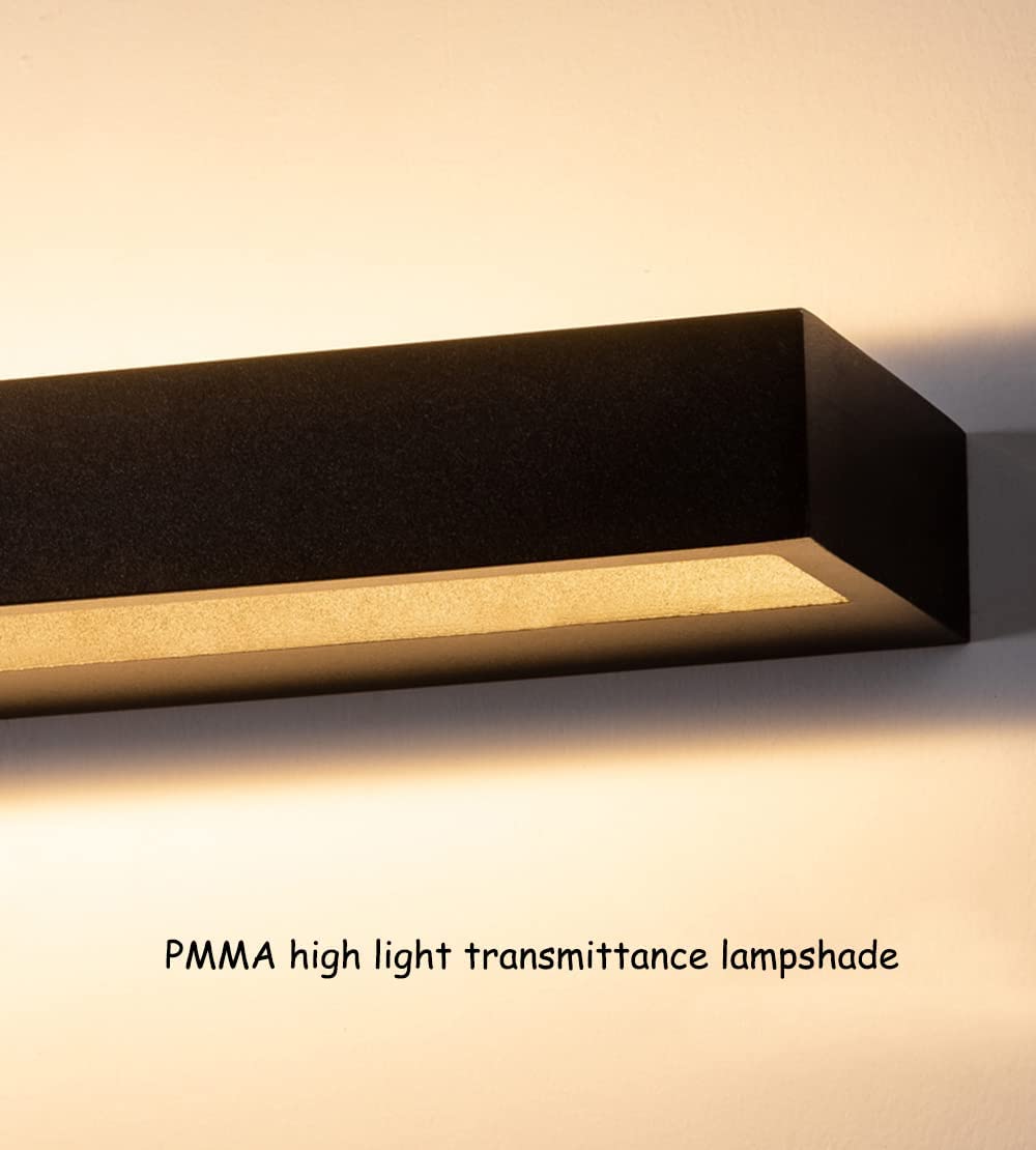 lunga LED soggiorno Applique da parete interni, moderna lampada da parete dimmerabile luci lunghe a specchio in alluminio per bagno camera da letto soggiorno scale illuminazione a parete (oro,120cm)