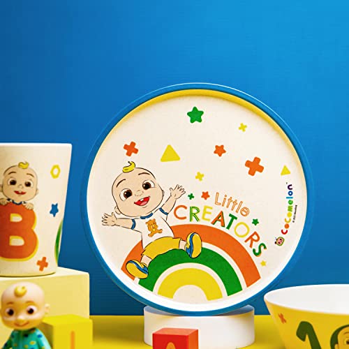 Image of Zak Designs CoComelon Kids Dinnerware Set 3 Pieces, Durable and Sustainable Melamine Bamboo Plate, Bowl, and Tumbler are Perfect For Dinner Time With Family (JJ, Cody, Nina)